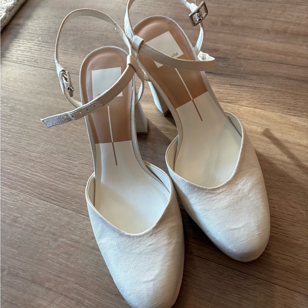 Dolce Vita Cream Ankle Strap Heels